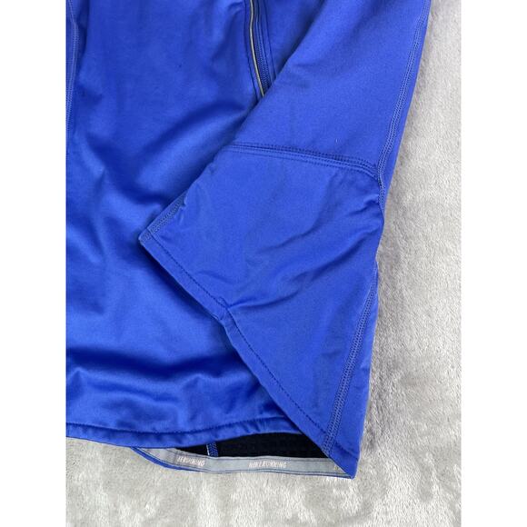 Nike Dri-Fit Women’s Full Zip Blue Athletic Jacket Size Med Thumb Holes Pockets - Picture 9 of 16